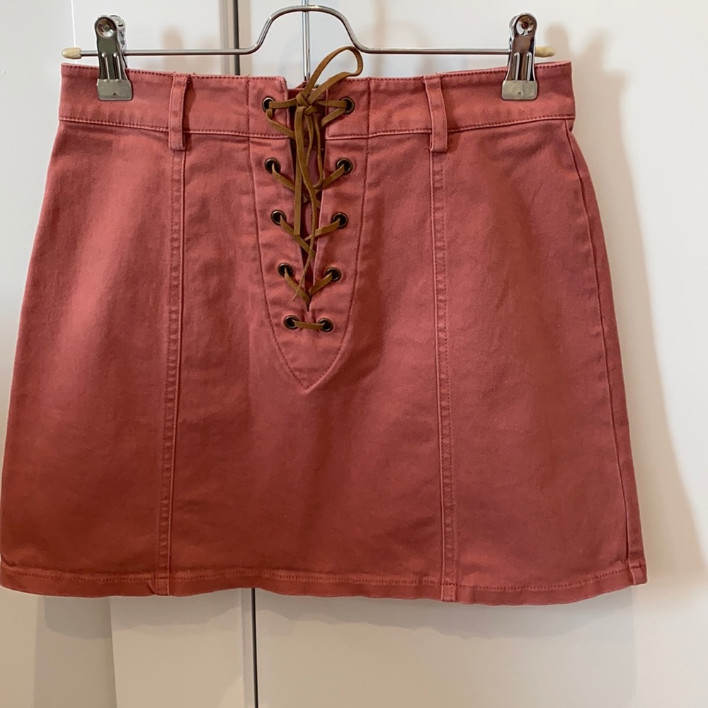 Forever 21 Lace Up Mini Skirt